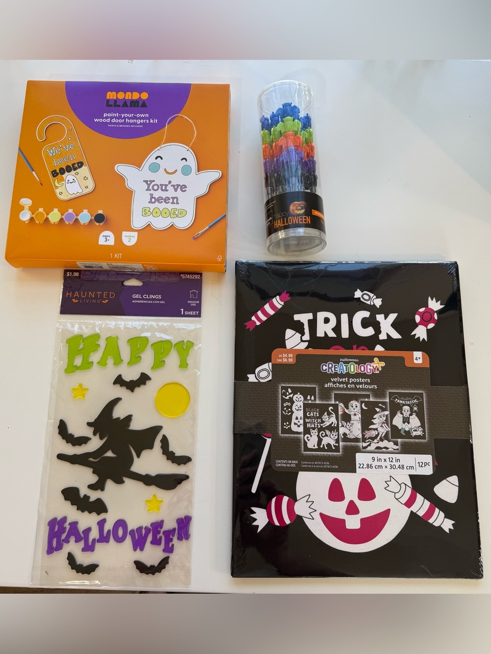 Kids Halloween Craft Lot w/ You’ve Been Boo’d Kit, Gel Clings, 12ct Poster set